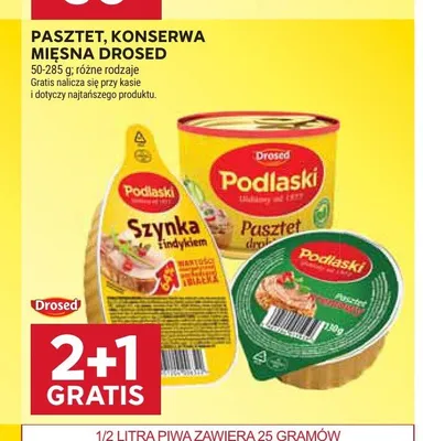 Pasztet Podlaski z szynką Drosed promocja w Stokrotka