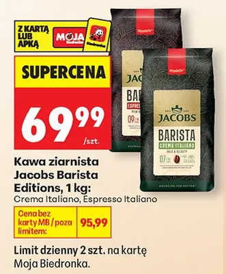 Kawa ziarnista Jacobs Barista Editions Espresso Italiano promocja w Biedronka