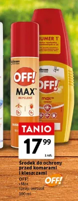 Środek do ochrony przed komarami i kleszczami off! max spray, aerozol promocja w Intermarche
