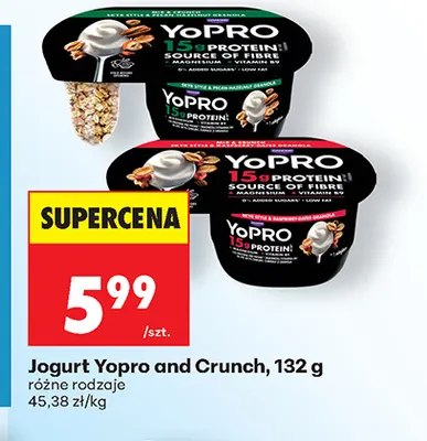 Jogurt Yopro and Crunch promocja w Biedronka