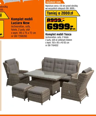 Komplet mebli Tosca promocja w OBI
