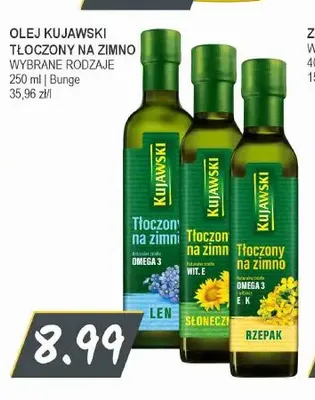 Olej rzepakowy Kujawski tłoczony na zimno z rzepakiem promocja w Słoneczko