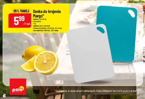 Deska do krojenia Margo 34x25 cm promocja w POLOmarket