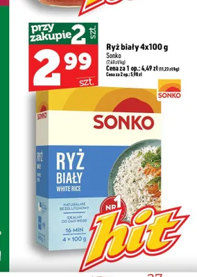Ryż biały Sonko 4-pak promocja w TOPAZ
