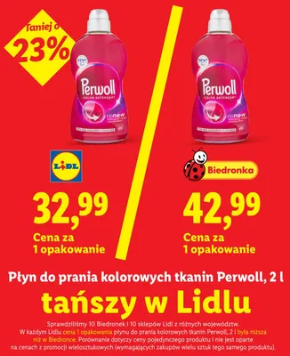 Płyn do prania kolorowych tkanin Perwoll promocja w Lidl