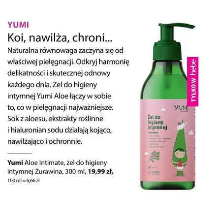 Żel do higieny intymnej Yumi Aloe Intimate Żurawina promocja w Hebe