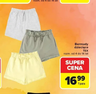 Bermudy dziecięce TEX promocja w Carrefour