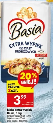 Mąka extra wypiek Basia, 1 kg promocja w Twój Market