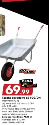 Taczka ogrodowa 65 l GO/ONI promocja w Bricomarche