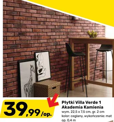 Płytki Villa Verde 1 Akademia Kamienia 22,5x7,5cm gr.2cm promocja w Bricomarche
