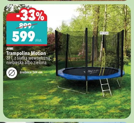 Trampolina Motion Jumi zielona 8FT promocja w Biedronka