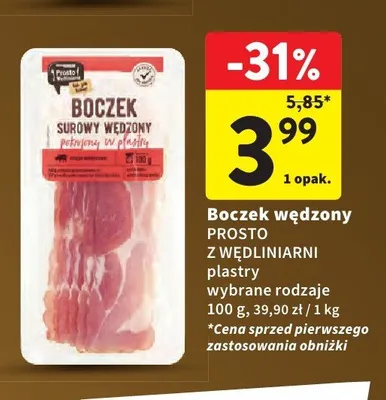 Boczek wędzony piastry wybrane rodzaje promocja w Intermarche