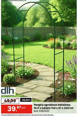 Pergola ogrodowa metalowa dlh z łukiem 140x37x240cm promocja w Leroy Merlin