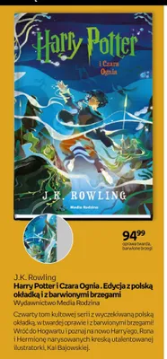 Książka Harry Potter i Czara Ognia. Edycja z polską okładką i z barwionymi brzegami J.K. Rowling promocja w Empik