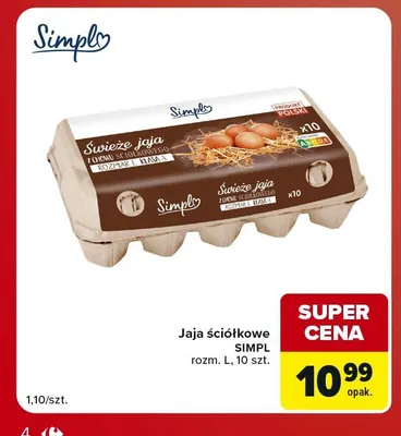 Jajka kurze ściółkowe Simpl rozm. L promocja w Carrefour Market