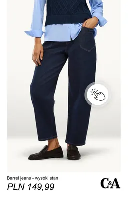 Barrel jeans wysoki stan C & A promocja w C&A