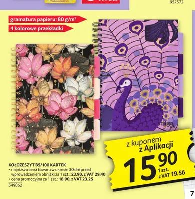 Kołozeszyt B5 100 kartek Strigo promocja w Selgros