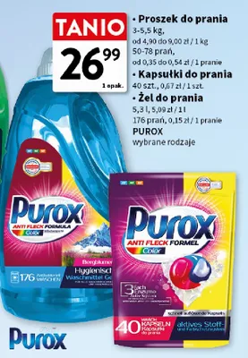Kapsułki do prania Purox Color promocja w Intermarche
