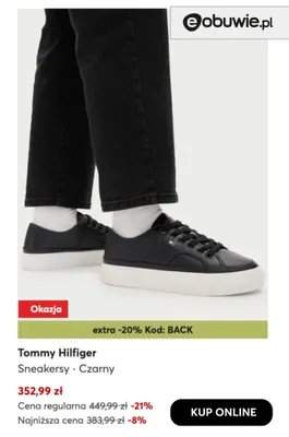 Sneakersy Tommy Hilfiger czarne promocja w eobuwie.pl