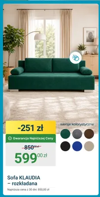 Sofa KLAUDIA rozkładana ERLI promocja w ERLI