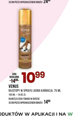 Rajstopy w sprayu jasna karnacja Venus promocja w Drogerie Natura