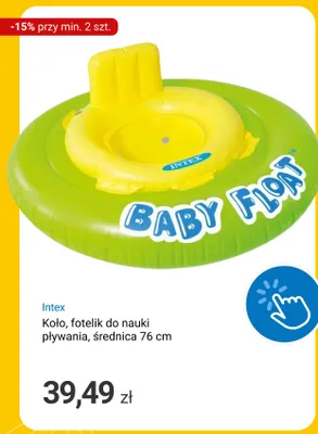 Koło fotelik do nauki pływania Intex średnica 76 cm promocja w Smyk