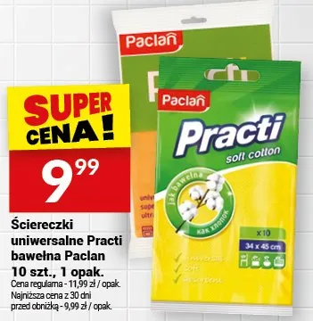 Ściereczki uniwersalne Practi bawełna Paclan 10 szt. promocja w Twój Market