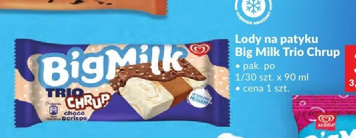 Lody na patyku Big Milk Trio Chrup promocja w Makro