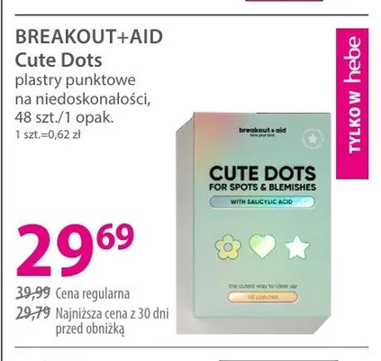 Plastry punktowe na niedoskonałości BREAKOUT+AID Cute Dots promocja w Hebe