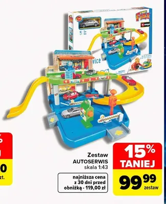 Zestaw Autoserwis skala 1:43 Bburago promocja w Carrefour