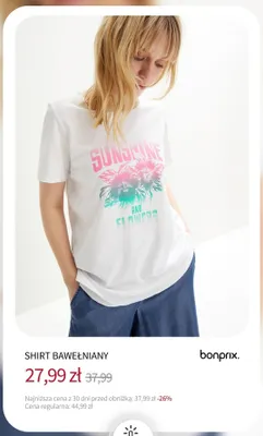 T-shirt bawełniany Bonprix promocja w bonprix