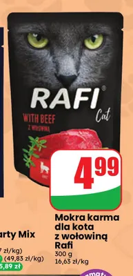Mokra karma dla kota z wołowiną Rafi promocja w Dino
