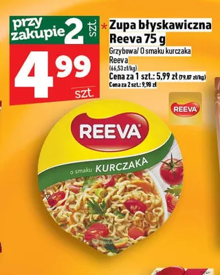 Zupa błyskawiczna Reeva O smaku kurczaka promocja w TOPAZ