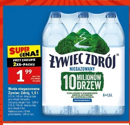 Woda niegazowana Żywiec Zdrój 6-pak promocja w Twój Market