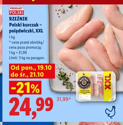 Polski kurczak polędwiczki XXL Rzeźnik promocja w Lidl