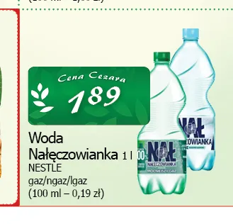Woda gazowana Nałęczowianka promocja w CEZAR Delikatesy