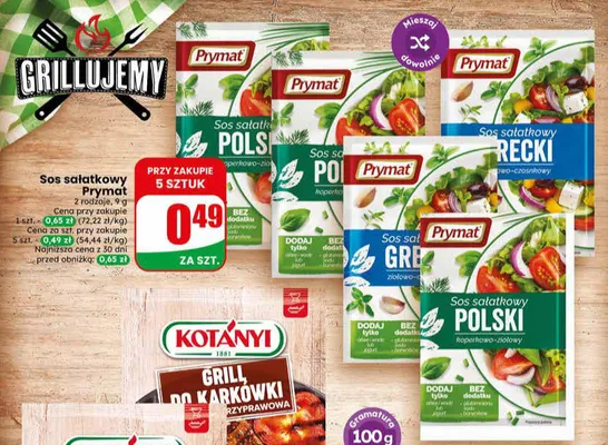 Sos sałatkowy polski koperkowo-ziołowy Prymat promocja w Dino