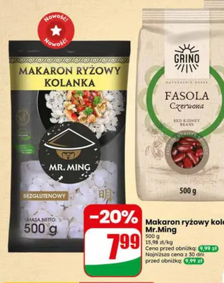 Makaron ryżowy kolanka Mr. Ming bezglutenowy promocja w Dino