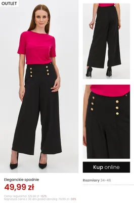 Eleganckie spodnie damskie promocja w Top Secret