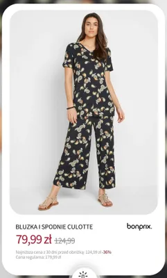 Bluzka i spodnie culotte Bonprix promocja w bonprix