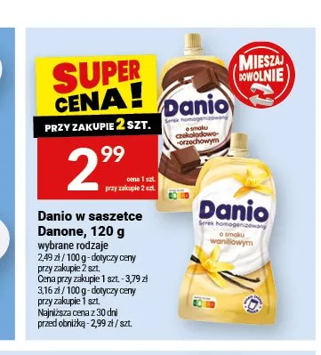 Serek homogenizowany Danio Danone o smaku waniliowym promocja w Twój Market