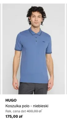 Koszulka polo HUGO niebieski promocja w Lounge by Zalando