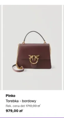 Torebka Pinko bordowa promocja w Lounge by Zalando