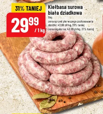 Kiełbasa surowa biała dziadkowa promocja w POLOmarket