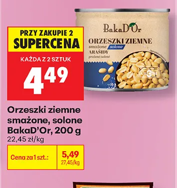 Orzeszki ziemne smażone solone BakaD'Or promocja w Biedronka