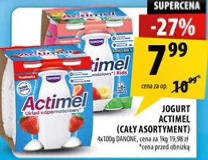 Jogurt Actimel (cały asortyment) promocja w Arhelan