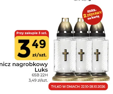 Znicz nagrobkowy Luks 65B 22H promocja w Społem Częstochowa