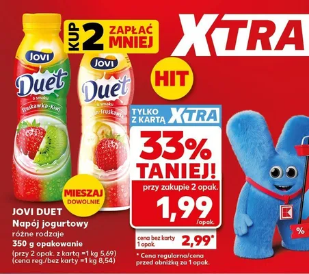 Napój jogurtowy Jovi Duet Banan-Truskawka promocja w Kaufland