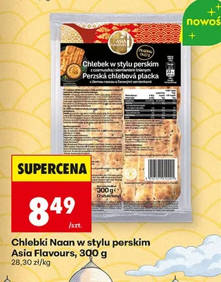 Chlebki Naan w stylu perskim Asia Flavours promocja w Biedronka