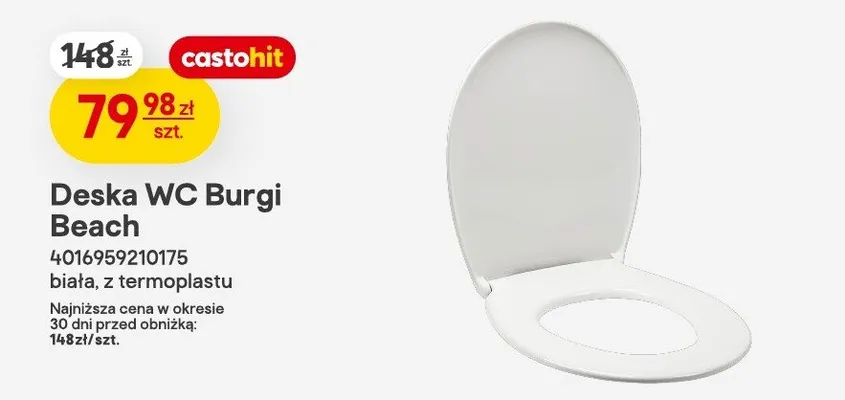 Deska WC Burgi Beach biała, z termoplastu promocja w Castorama
